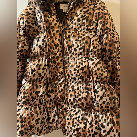 Lands' End Kids Puffer Coat in Leopard Print - Picture 5 of 14